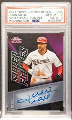 Juan Soto [Red Refractor] #SFA-JS Baseball Cards 2021 Topps Chrome Black Super Futures Autographs Prices