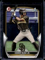 Homer Bush Jr. [Black] #BD-124 Baseball Cards 2023 Bowman Draft Prices