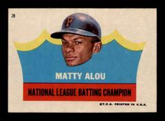 Matty Alou [NL Batting Champ] #28 Baseball Cards 1967 Topps Pirates Stickers Prices