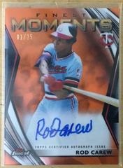 Rod Carew [Orange Refractor] #FMA-RC Baseball Cards 2021 Topps Finest Moments Autographs Prices
