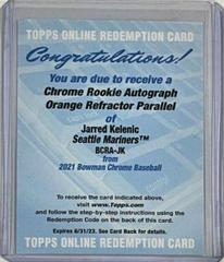Jarred Kelenic [Orange Refractor] #BCRA-JK Baseball Cards 2021 Bowman Chrome Rookie Autographs Prices