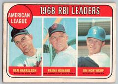 A. L. RBI Leaders [Harrelson, Howard, Northup] Baseball Cards 1969 O Pee Chee Prices