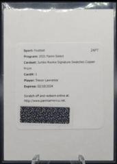 Trevor Lawrence [Copper] #JRS-TLR Football Cards 2021 Panini Select Jumbo Rookie Signature Swatches Prices