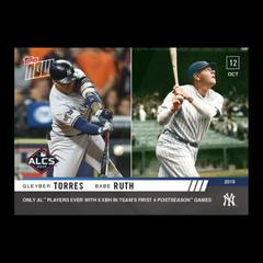 Babe Ruth, Gleyber Torres #1008 Baseball Cards 2019 Topps Now Prices