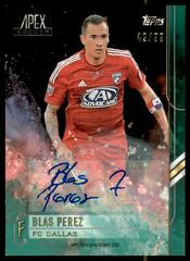 Blas Perez [Green Autograph] Soccer Cards 2015 Topps Apex MLS Prices