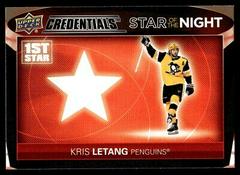 Kris Letang #1S-5 Hockey Cards 2021 Upper Deck Credentials 1st Star of the Night Prices