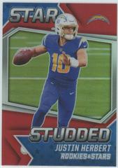 Justin Herbert [Red] Football Cards 2021 Panini Rookies and Stars Studded Prices