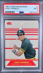 jose canseco Baseball Cards 1987 Fleer Headliners Prices