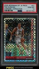 Tim Duncan [Chrome Xfractor] #21 Basketball Cards 2005 Bowman Prices