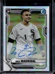 Nick Madrigal [Orange Refractor] #CRA-NM Baseball Cards 2021 Bowman Chrome Rookie Autographs Prices