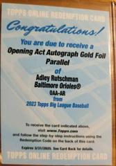 Adley Rutschman [Gold] #OAA-AR Baseball Cards 2023 Topps Big League Opening Act Autographs Prices