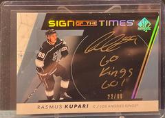 Rasmus Kupari [Black] #SOTT-RK Hockey Cards 2022 SP Authentic Sign of the Times Prices