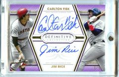 Jim Rice, Carlton Fisk [Purple] #DAC-OD Baseball Cards 2022 Topps Definitive Dual Autograph Collection Prices