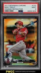 Mike Trout [Orange Refractor] #100 Baseball Cards 2017 Bowman Chrome Prices
