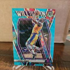LeBron James [Blue Fluorescent] #10 Basketball Cards 2020 Panini Mosaic Will to Win Prices