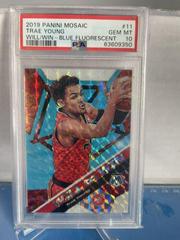 Trae Young [Blue Fluorescent] #11 Basketball Cards 2019 Panini Mosaic Will to Win Prices