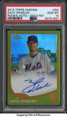 Zack Wheeler [Gold Refractor] #ZW Baseball Cards 2013 Topps Chrome Rookie Autograph Prices