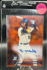 Hendry Mendez [Orange] Baseball Cards 2022 Bowman Heritage Chrome Prospect Autographs Prices