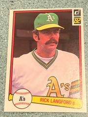 Rick Langford #161 Baseball Cards 1982 Donruss Prices