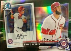 Bryce Harper [Green Refractor] Baseball Cards 2017 Topps Chrome Bowman Then & Now Prices