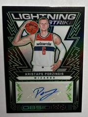 Kristaps Porzingis [Green] #LSS-KPZ Basketball Cards 2021 Panini Obsidian Lightning Strike Signatures Prices