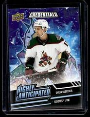 Dylan Guenther Hockey Cards 2022 Upper Deck Credentials Highly Anticipated Prices