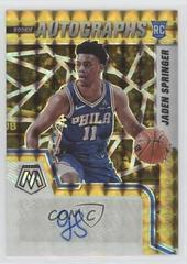 Jaden Springer [Gold] #RAM-JSP Basketball Cards 2021 Panini Mosaic Rookie Autographs Prices