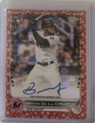 Bryan De La Cruz [Red Metallic] #WHA-BDL Baseball Cards 2022 Topps Holiday Autographs Prices