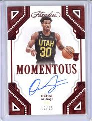 Ochai Agbaji [Ruby] #19 Basketball Cards 2022 Panini Flawless Momentous Autograph Prices