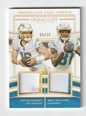 Justin Herbert / Mike Williams [Gold] #22 Football Cards 2023 Panini Immaculate Dual Jersey Prices
