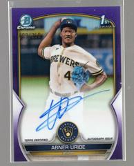 Abner Uribe [Purple] #CPA-AU Baseball Cards 2023 Bowman Chrome Prospect Autographs Prices