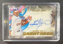 Sammy Sosa [Inception] #IDG-SS Baseball Cards 2023 Topps Inception Dawn of Greatness Autographs Prices