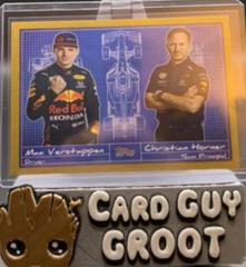 Max Verstappen, Christian Horner [Gold] #D-4 Racing Cards 2021 Topps Formula 1 Debrief Prices
