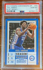 Joel Embiid [Blue Jersey] Basketball Cards 2017 Panini Contenders Draft Picks Prices