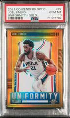 Joel Embiid [Gold] #22 Basketball Cards 2021 Panini Contenders Optic Uniformity Prices