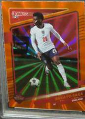 Bukayo Saka [Orange Laser] Soccer Cards 2021 Panini Donruss Road to Qatar Prices