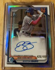 Boston Baro [Refractor] #CPA-BBA Baseball Cards 2024 Bowman Chrome Prospect Autograph Prices