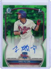Hao Yu Lee [Green] Baseball Cards 2023 Bowman Chrome Sapphire Autographs Prices