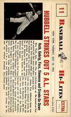Hubbell Strikes #11 Baseball Cards 1960 NU Card Baseball Hi Lites Prices
