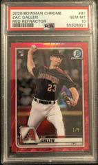 Zac Gallen [Red Refractor] #81 Baseball Cards 2020 Bowman Chrome Prices