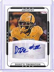 Dont'e Thornton #ART-DT Football Cards 2023 Sage Artistry Autographs Prices