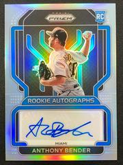 Anthony Bender [Silver Prizm] #RA-AB Baseball Cards 2022 Panini Prizm Rookie Autographs Prices