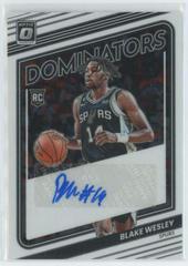 Blake Wesley #RDS-BWS Basketball Cards 2022 Panini Donruss Optic Rookie Dominators Signatures Prices