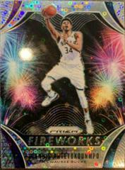 Giannis Antetokounmpo [Fast Break] #4 Basketball Cards 2019 Panini Prizm Fireworks Prices
