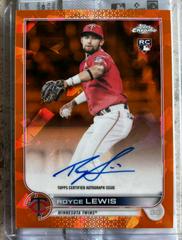 Royce Lewis [Orange] Baseball Cards 2022 Topps Chrome Update Sapphire Rookie Autographs Prices