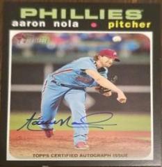 Aaron Nola Baseball Cards 2020 Topps Heritage Real One Autographs Prices