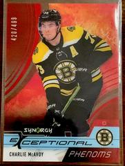 Charlie McAvoy [Red] Hockey Cards 2021 Upper Deck Synergy Exceptional Phenoms Prices