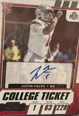 Justin Fields [Autograph Campus Ticket] #104C Football Cards 2021 Panini Contenders Draft Picks Prices
