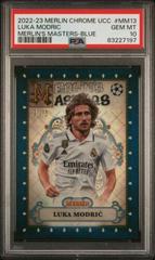 Luka Modric [Blue] #MM-13 Soccer Cards 2022 Topps Merlin Chrome UEFA Club Competitions Masters Prices