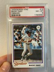 Bucky Dent Baseball Cards 1978 Burger King Yankees Prices